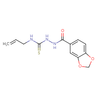 Chemical structure of N-{[(prop-2-en-1-yl)carbamothioyl]amino}-2H-1,3-benzodioxole-5-carboxamide - CSSB00025736460