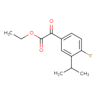 Chemical structure of ethyl 2-[4-fluoro-3-(propan-2-yl)phenyl]-2-oxoacetate - CSSB00133398721