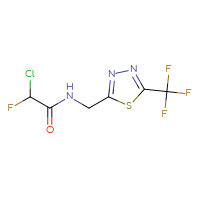 Chemical structure of 2-chloro-2-fluoro-N-{[5-(trifluoromethyl)-1,3,4-thiadiazol-2-yl]methyl}acetamide - CSSB21332116695