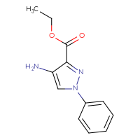 Chemical structure of ethyl 4-amino-1-phenyl-1H-pyrazole-3-carboxylate - CSSB00006703808