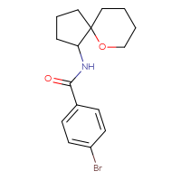 Chemical structure of 4-bromo-N-{6-oxaspiro[4.5]decan-1-yl}benzamide - CSSB01143742131