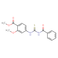 Chemical structure of methyl 2-methoxy-4-{[(phenylformamido)methanethioyl]amino}benzoate - CSSB00025729131