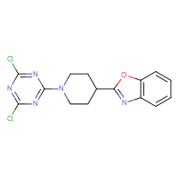 Chemical structure of 2-[1-(4,6-dichloro-1,3,5-triazin-2-yl)piperidin-4-yl]-1,3-benzoxazole - CSSB21332062400