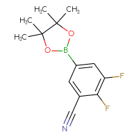 Chemical structure of 2,3-difluoro-5-(4,4,5,5-tetramethyl-1,3,2-dioxaborolan-2-yl)benzonitrile - CSSB00134822188