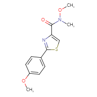 Chemical structure of N-methoxy-2-(4-methoxyphenyl)-N-methyl-1,3-thiazole-4-carboxamide - CSSB00103988407