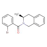 Chemical structure of (3S)-2-(2-bromobenzoyl)-3-methyl-1,2,3,4-tetrahydroisoquinoline - CSSB03496425524