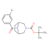 Chemical structure of tert-butyl (1R,5S)-8-(3-bromobenzoyl)-3,8-diazabicyclo[3.2.1]octane-3-carboxylate - CSSB02156854429
