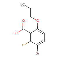 Chemical structure of 3-bromo-2-fluoro-6-propoxybenzoic acid - CSSB06446742008