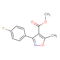 Chemical structure of methyl 3-(4-fluorophenyl)-5-methyl-1,2-oxazole-4-carboxylate - CSSB00102611079