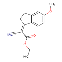 Chemical structure of ethyl 2-cyano-2-(5-methoxy-2,3-dihydro-1H-inden-1-ylidene)acetate - CSSB00160512565