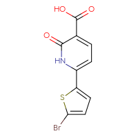 Chemical structure of 6-(5-bromothiophen-2-yl)-2-oxo-1,2-dihydropyridine-3-carboxylic acid - CSSB00011519639