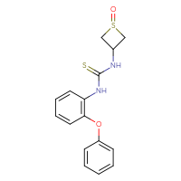 Chemical structure of 3-(1-oxo-1λ⁴-thietan-3-yl)-1-(2-phenoxyphenyl)thiourea - CSSB21432494613