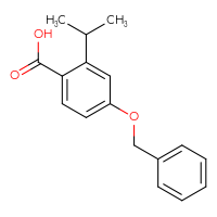 Chemical structure of 4-(benzyloxy)-2-(propan-2-yl)benzoic acid - CSSB03550258699
