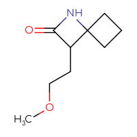 Chemical structure of 3-(2-methoxyethyl)-1-azaspiro[3.3]heptan-2-one - CSSB03552468049