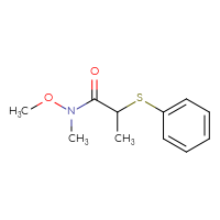 Chemical structure of N-methoxy-N-methyl-2-(phenylsulfanyl)propanamide - CSSB00051800597