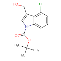 Chemical structure of tert-butyl 4-chloro-3-(hydroxymethyl)-1H-indole-1-carboxylate - CSSB00010163181