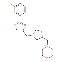 Chemical structure of 4-[(1-{[2-(3-fluorophenyl)-1,3-oxazol-4-yl]methyl}pyrrolidin-3-yl)methyl]morpholine - CSSS00027574413