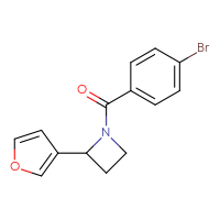Chemical structure of 1-(4-bromobenzoyl)-2-(furan-3-yl)azetidine - CSSB20901123471