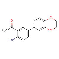 Chemical structure of 1-[2-amino-5-(2,3-dihydro-1,4-benzodioxin-6-yl)phenyl]ethan-1-one - CSSB05797505187