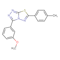 Chemical structure of 3-(3-methoxyphenyl)-6-(4-methylphenyl)-[1,2,4]triazolo[3,4-b][1,3,4]thiadiazole - CSSB00121616702