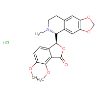 Chemical structure of (3S)-6,7-dimethoxy-3-[(5R)-6-methyl-2H,5H,6H,7H,8H-[1,3]dioxolo[4,5-g]isoquinolin-5-yl]-1,3-dihydro-2-benzofuran-1-one hydrochloride - CSSB00020654965