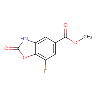 Chemical structure of methyl 7-fluoro-2-oxo-2,3-dihydro-1,3-benzoxazole-5-carboxylate - CSSB00037504390