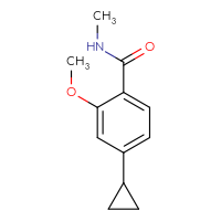 Chemical structure of 4-cyclopropyl-2-methoxy-N-methylbenzamide - CSSB07127738550