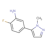 Chemical structure of 2-fluoro-5-(1-methyl-1H-pyrazol-5-yl)aniline - CSSB02517149202