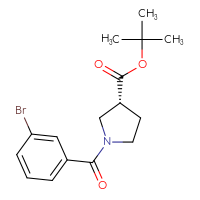 Chemical structure of tert-butyl (3R)-1-(3-bromobenzoyl)pyrrolidine-3-carboxylate - CSSB06869530256