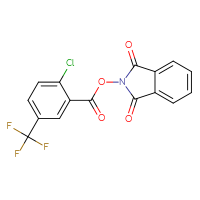 Chemical structure of 1,3-dioxo-2,3-dihydro-1H-isoindol-2-yl 2-chloro-5-(trifluoromethyl)benzoate - CSSB00133014471