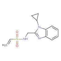 Chemical structure of N-[(1-cyclopropyl-1H-1,3-benzodiazol-2-yl)methyl]ethene-1-sulfonamide - CSSB21332124851
