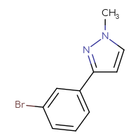Chemical structure of 3-(3-bromophenyl)-1-methyl-1H-pyrazole - CSSB00009817081
