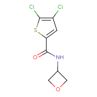 Chemical structure of 4,5-dichloro-N-(oxetan-3-yl)thiophene-2-carboxamide - CSSB00155415366
