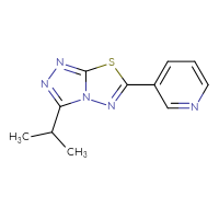 Chemical structure of 3-[3-(propan-2-yl)-[1,2,4]triazolo[3,4-b][1,3,4]thiadiazol-6-yl]pyridine - CSSB00121637515