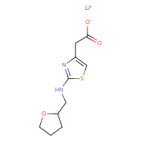 Chemical structure of lithium(1+) 2-(2-{[(oxolan-2-yl)methyl]amino}-1,3-thiazol-4-yl)acetate - CSSB00025776934
