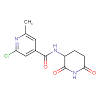 Chemical structure of 2-chloro-N-(2,6-dioxopiperidin-3-yl)-6-methylpyridine-4-carboxamide - CSSB00004224133