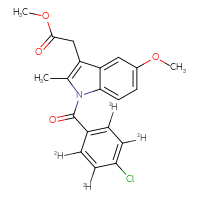 Chemical structure of methyl 2-{1-[4-chloro(2,3,5,6-²H₄)benzoyl]-5-methoxy-2-methyl-1H-indol-3-yl}acetate - CSSB00159255724