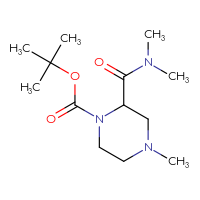 Chemical structure of tert-butyl 2-(dimethylcarbamoyl)-4-methylpiperazine-1-carboxylate - CSSB06657187198