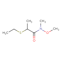 Chemical structure of 2-(ethylsulfanyl)-N-methoxy-N-methylpropanamide - CSSB00113769017