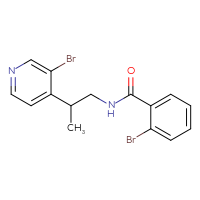 Chemical structure of 2-bromo-N-[2-(3-bromopyridin-4-yl)propyl]benzamide - CSSB15192644436