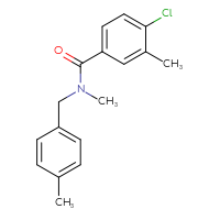 Chemical structure of 4-chloro-N,3-dimethyl-N-[(4-methylphenyl)methyl]benzamide - CSSB00784446246
