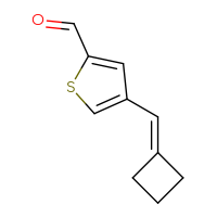 Chemical structure of 4-(cyclobutylidenemethyl)thiophene-2-carbaldehyde - CSSB00102712884