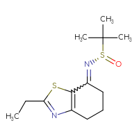 Chemical structure of (S)-N-(2-ethyl-4,5,6,7-tetrahydro-1,3-benzothiazol-7-ylidene)-2-methylpropane-2-sulfinamide - CSSB21332840665