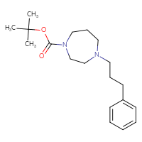Chemical structure of tert-butyl 4-(3-phenylpropyl)-1,4-diazepane-1-carboxylate - CSSB00000052542