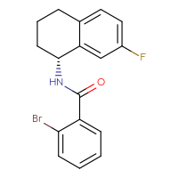Chemical structure of 2-bromo-N-[(1R)-7-fluoro-1,2,3,4-tetrahydronaphthalen-1-yl]benzamide - CSSB02074250019
