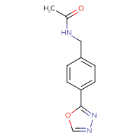 Chemical structure of N-{[4-(1,3,4-oxadiazol-2-yl)phenyl]methyl}acetamide - CSSB01992696082