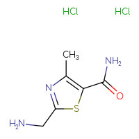Chemical structure of 2-(aminomethyl)-4-methyl-1,3-thiazole-5-carboxamide dihydrochloride - CSSB00020589893
