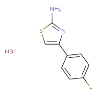 Chemical structure of 4-(4-fluorophenyl)-1,3-thiazol-2-amine hydrobromide - CSSB00025737007