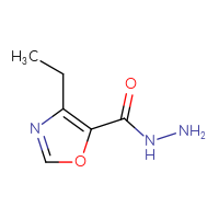 Chemical structure of 4-ethyl-1,3-oxazole-5-carbohydrazide - CSSB00114242094
