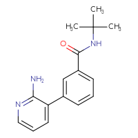 Chemical structure of 3-(2-aminopyridin-3-yl)-N-tert-butylbenzamide - CSSB13068369260